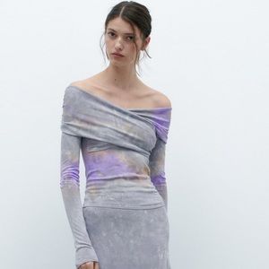 Tie dye zara knit top